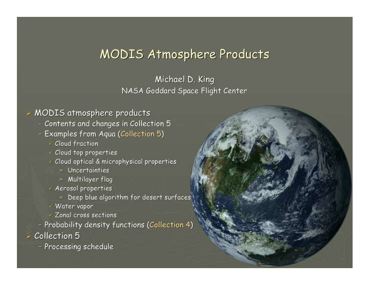modis atmosphere products modis atmosphere products
