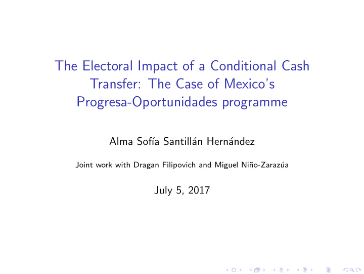 the electoral impact of a conditional cash transfer the