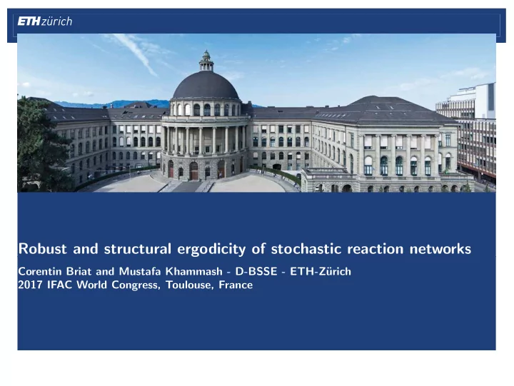 robust and structural ergodicity of stochastic reaction