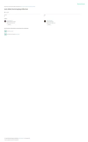 1995 slides bootstraping reflection Data  July 1995  CITATIONS  READS  0  7  2 authors:  Jecel