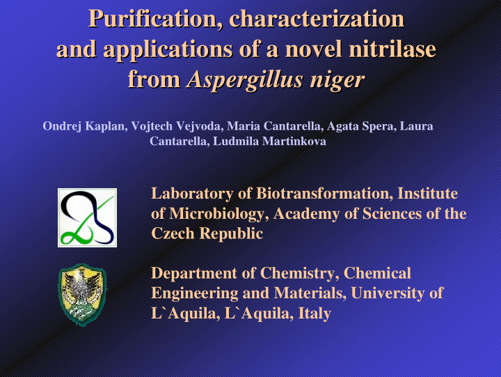 purification characterization characterization
