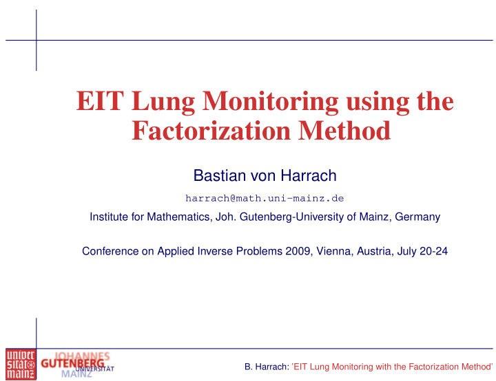 eit lung monitoring using the factorization method