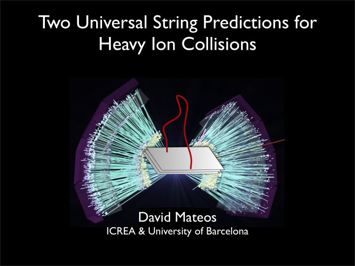 two universal string predictions for heavy ion collisions