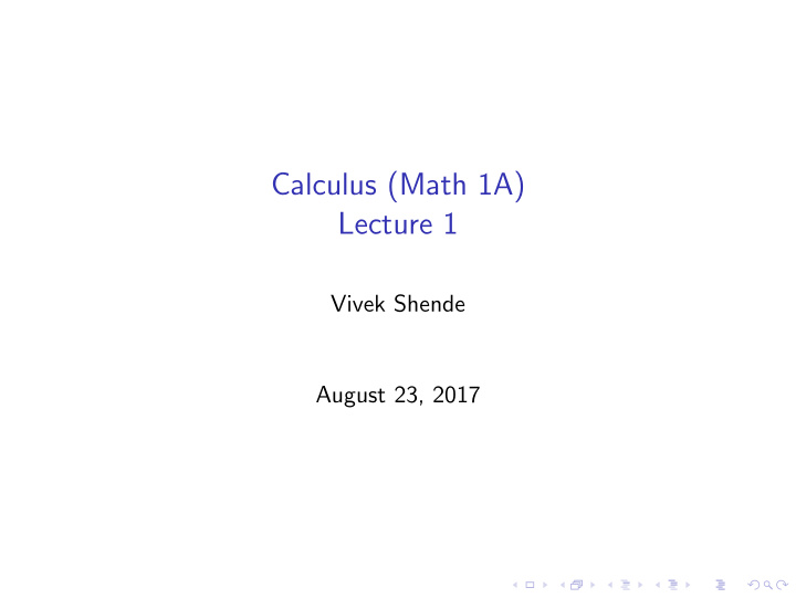 calculus math 1a lecture 1