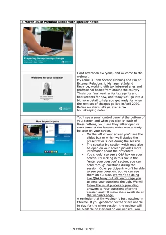 4 March 2020 Webinar Slides with speaker notes  Good afternoon everyone, and welcome to the