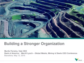 Building a Stronger Organization  Murilo Ferreira, Vale CEO Bank of America /  Merrill Lynch