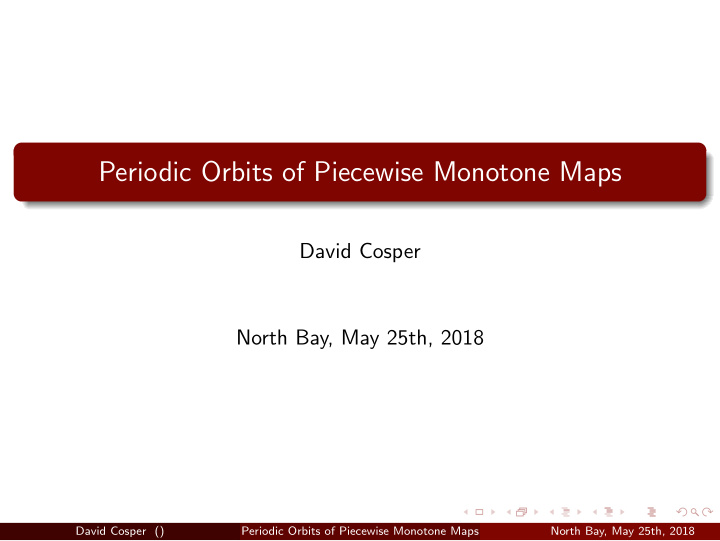 periodic orbits of piecewise monotone maps