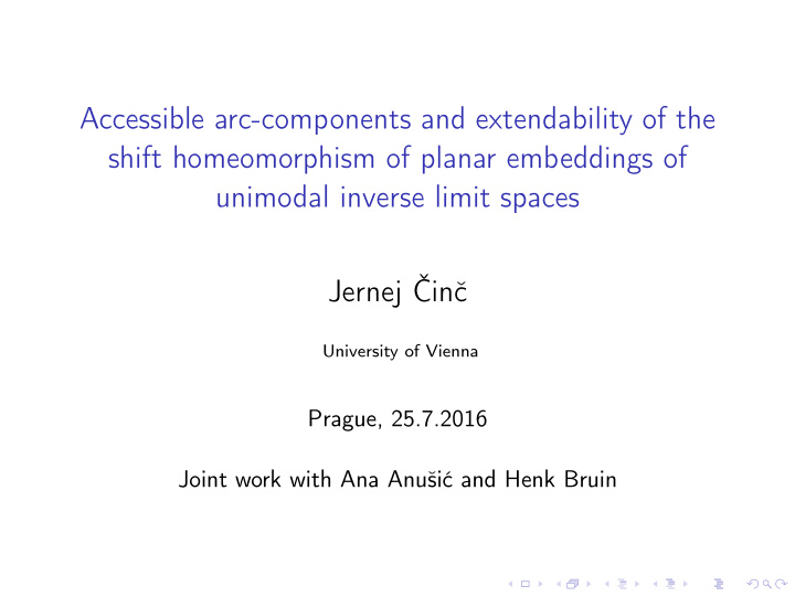 accessible arc components and extendability of the shift