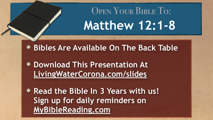 matthew 12 1 8