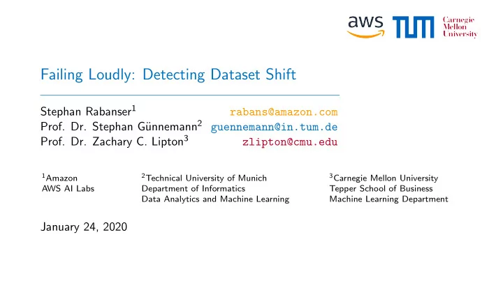 failing loudly detecting dataset shift