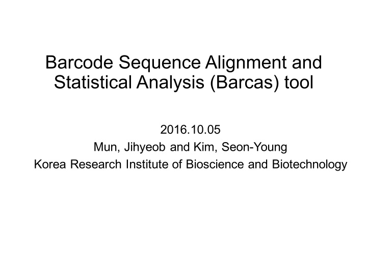 barcode sequence alignment and statistical analysis