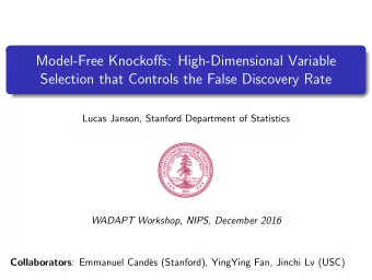 Model-Free Knockoffs: High-Dimensional Variable  Selection that Controls the False Discovery Rate