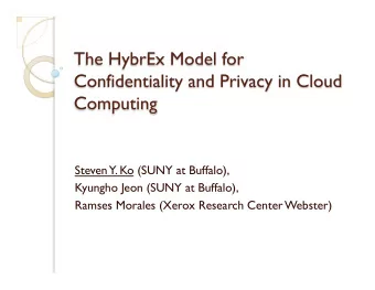 Steven  Y. Ko (SUNY at Buffalo),  Kyungho Jeon (SUNY at Buffalo),  Ramses Morales (Xerox Research