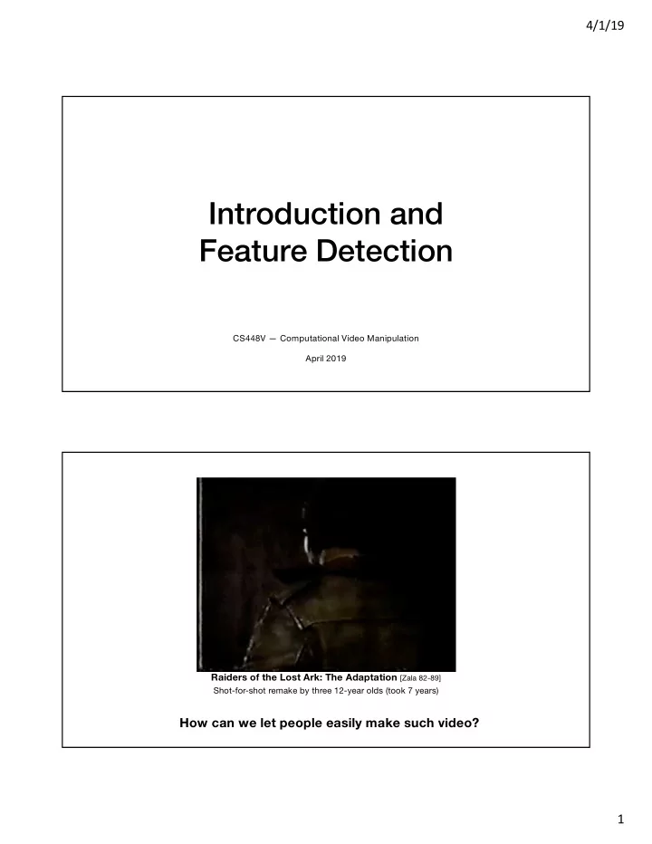 introduction and feature detection