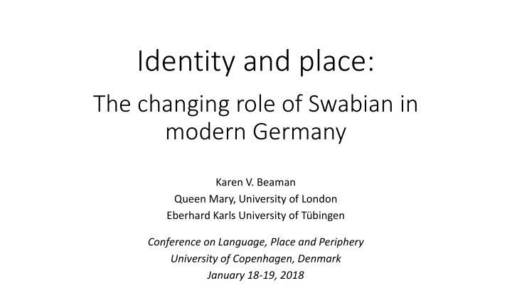 identity and place