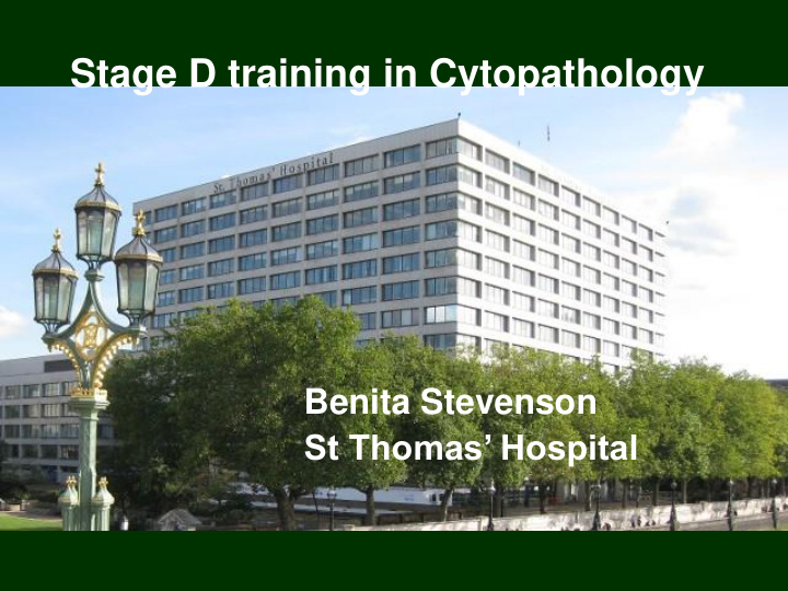 stage d training in cytopathology