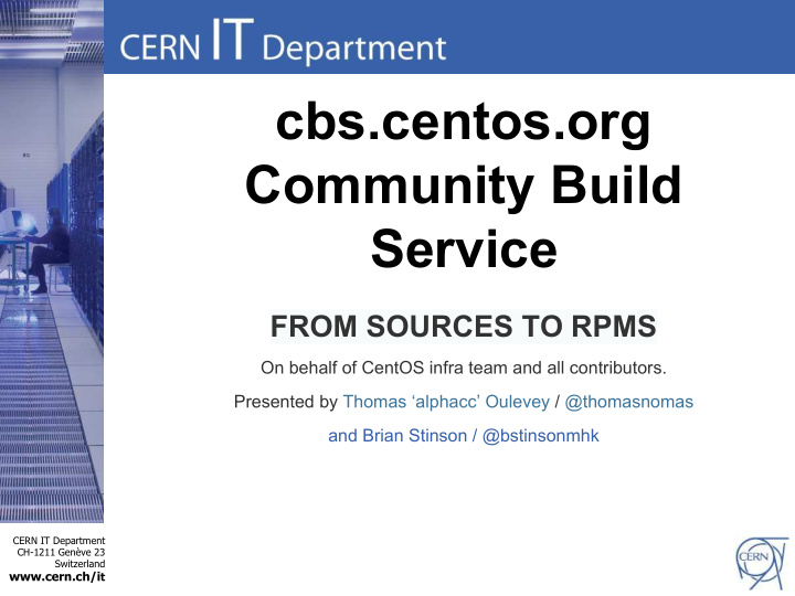 cbs centos org community build service