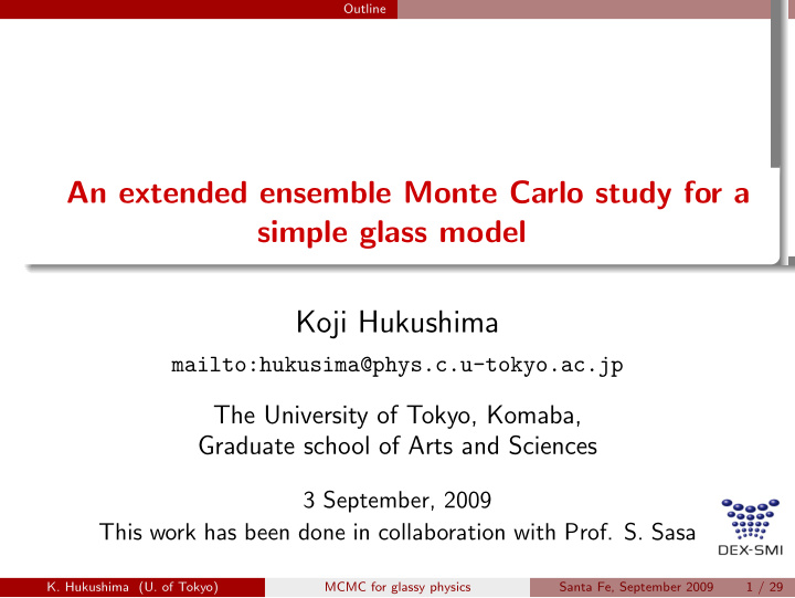 an extended ensemble monte carlo study for a simple glass