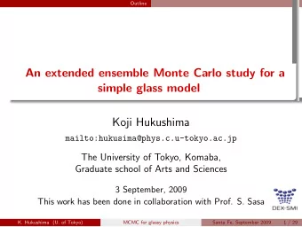 An extended ensemble Monte Carlo study for a  simple glass model  .  .  .  .  .  Koji Hukushima