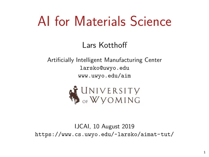 ai for materials science