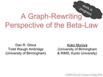 A Graph-Rewriting  s  Perspective of the Beta-Law  Dan R. Ghica  Koko Muroya  Todd Waugh Ambridge