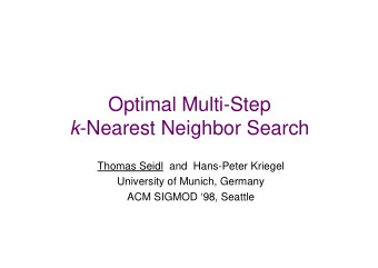 Survey   Similarity search for complex similarity models  Analysis of previous solution for k