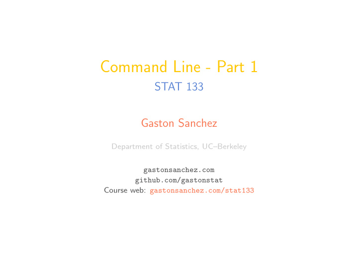 command line part 1