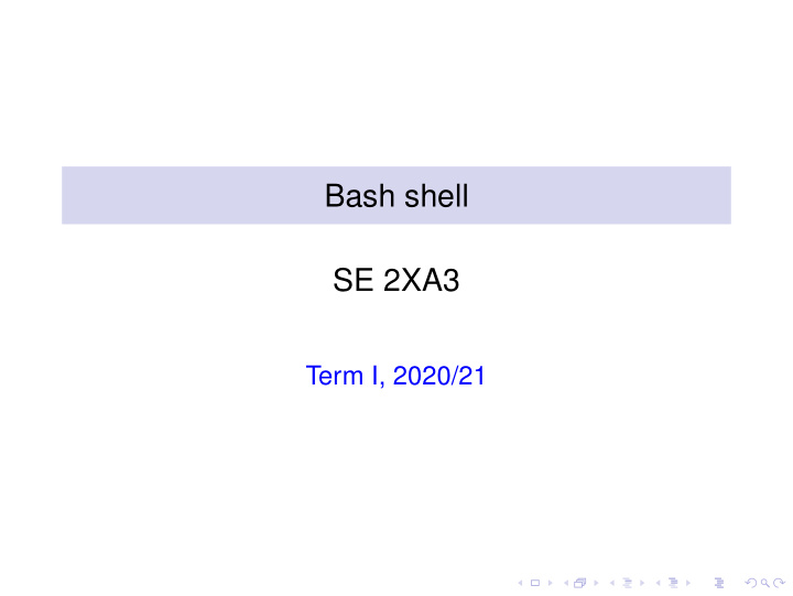 bash shell se 2xa3