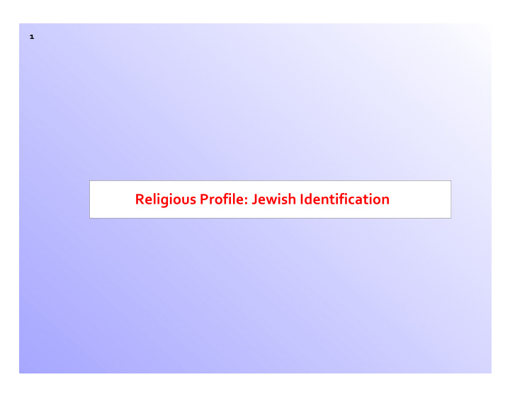 religious profile jewish identification