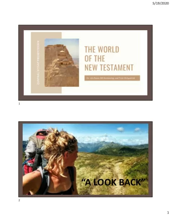 A LOOK BACK  2  1  5/19/2020  WHAT DOES THE LITTLE WORD OF MEAN?  POSSIBILITY #1 a