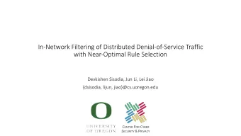 In-Network Filtering of Distributed Denial-of-Service Traffic  with Near-Optimal Rule Selection