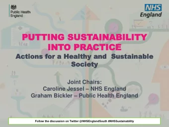 INT  INTO  O PRA  PRACTICE  CTICE  Act  Actions  ions for  or a Health  a Healthy  y an  and  d