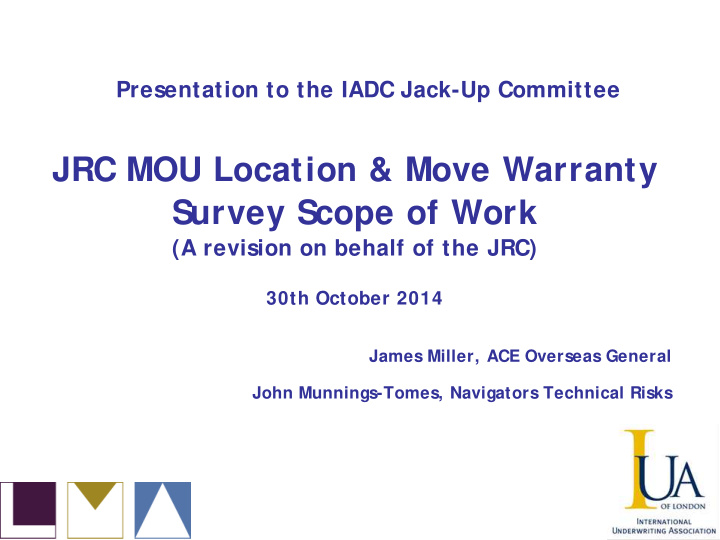 jrc mou location amp move warranty survey scope of work a