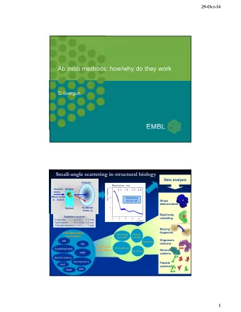 Ab initio methods: how/why do they work  D.Svergun  Small-angle scattering in structural biology