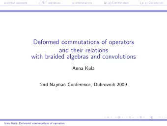Deformed commutations of operators  and their relations  with braided algebras and convolutions