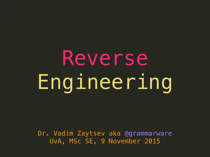 reverse engineering