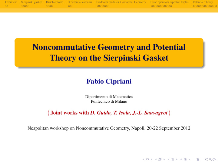noncommutative geometry and potential theory on the