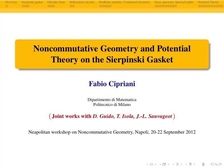 noncommutative geometry and potential theory on the