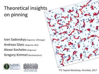 Theoretical  insights    on  pinning Ivan  Sadovskyy (Argonne,  UChicago)