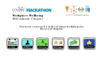 Wor  kplac e  We llbe ing  Mid- Atlantic  Chapte r  Our te a m c o nve ne d a  se rie s o f virtua