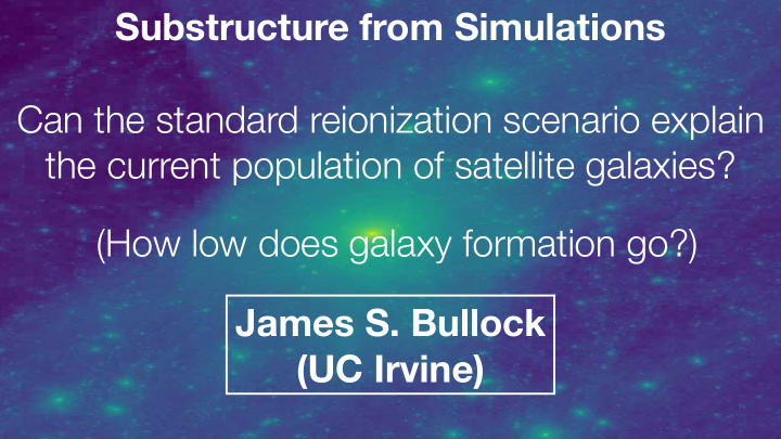 substructure from simulations can the standard