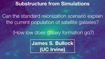 Substructure from Simulations  Can the standard reionization scenario explain  the current