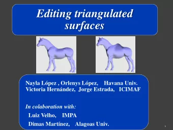 Editing triangulated  surfaces  Nayla Lpez , Orlenys Lpez,    Havana Univ.  Victoria