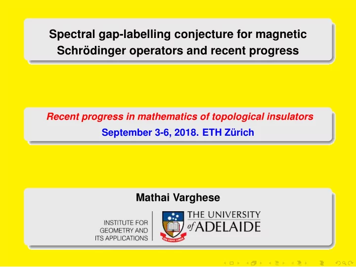 spectral gap labelling conjecture for magnetic schr