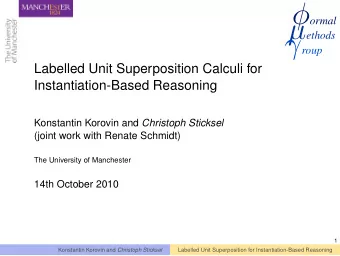 Background  Instantiation-based methods for first-order logic  Decision procedure for