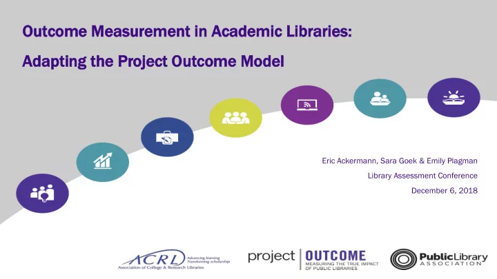 outcome me measur sureme ment i in academic l libraries s