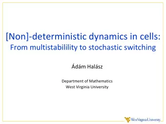 [Non]-deterministic dynamics in cells:  From multistabilility to stochastic switching  dm