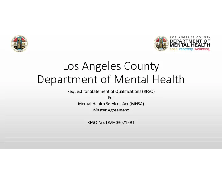 los angeles county department of mental health