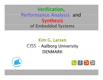 Verification  Verification,  Performance  Performance Analysis  Performance  Performance Analysis