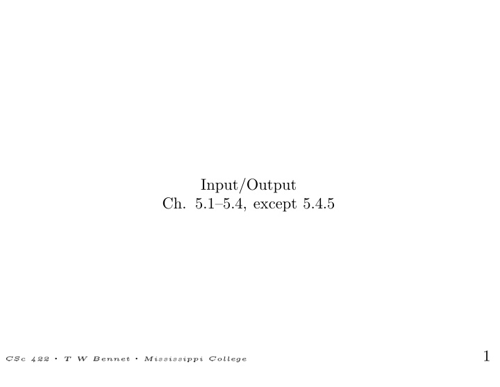 input output ch 5 1 5 4 except 5 4 5 1